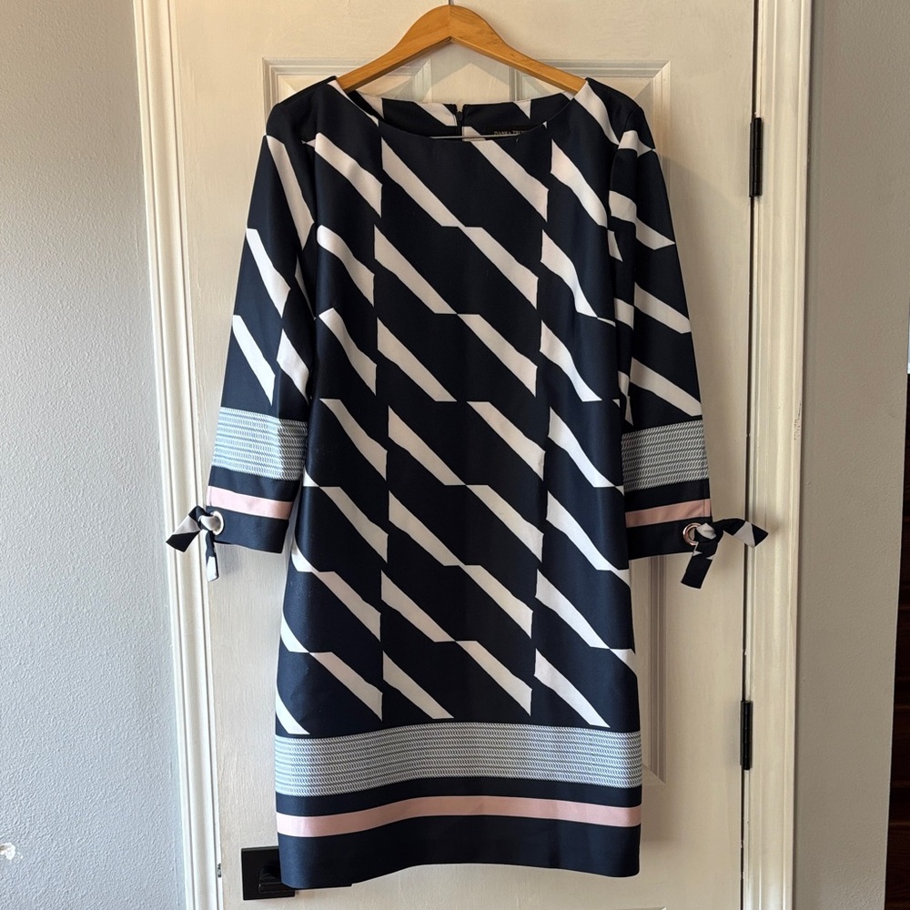 Ivanka Trump Navy and Pink Striped Dress